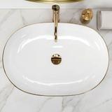 Aufsatzwaschbecken Rea CLEO white Black edge