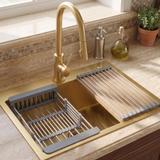 Stahlspüle mit 3-teiligem Zubehörset REA Liam Brush Gold