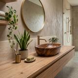 Countertop washbasin Rea AMELIA WOOD MATT