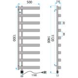 Electric Radiator Rea Artas 130x50cm Grey