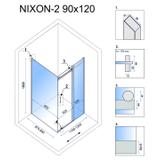 Rea Nixon suihkukaappi 120x90 kromi