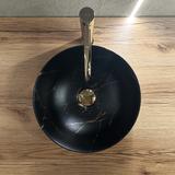 Aufsatzwaschbecken Rea Nadia Black Marble Brush
