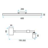 Bad LED-Wandleuchte APP1879-1W 60cm BLACK