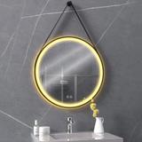 Στρογγυλός LED Καθρέφτης Κρεμαστός με Ιμάντα 70 εκ. 104