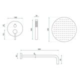 Juego de ducha oculto Rea Argon Gold + BOX