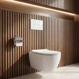 Inbyggnadsram Set för WC Slim 024N med T White Glass Spolknapp