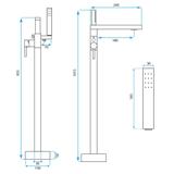 Free-standing faucet Rea Logan Brush Gold