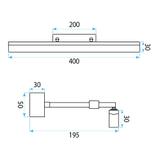 Bad LED-Wandleuchte APP1872 40 CM GOLD