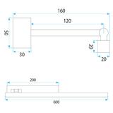 Bad LED-Wandleuchte SWE029-1W 60cm CHROME