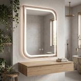 LED seinapeegel ZONE 80x60 BRUSH  ROSE GOLD