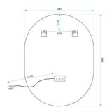 Zrkadlo LED EGG 60x80 cm