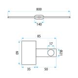 Bad LED-Wandleuchte APP1891-1W 80 cm GOLD