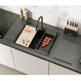 Edelstahlspüle LUKE 110 WORKSTATION Black