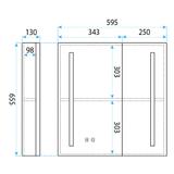 Зеркальный шкаф с LED-подсветкой M1015-60 60x65