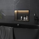 WANDEINBAU-BADEZIMMERREGAL LED 30x45 black