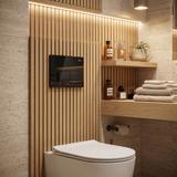 Concealed WC Frame Set Slim 024N with T White Glass Button