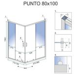 Tuš kabina Rea Punto 80x100 Gold
