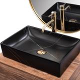 Aufsatzwaschbecken REA Inga Black Marble Mat