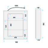 LED mirror cabinet Rea Zenit 70x50cm