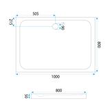 Douchebak Rea Belmond White 80x100 Chrome