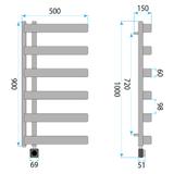 Electric Radiator Rea Artas 90x50cm Black