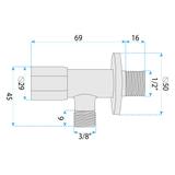 Eckventil 02  1/2" x 3/8" Brush Gold