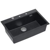 Granitspülbecken MARC 110 WORKSTATION Black Metallic