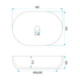 Countertop washbasin Rea Focus Creme