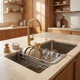 Telescopic sink dish drying rack REA P14487A Grey