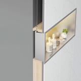 WANDEINBAU-BADEZIMMERREGAL LED 30x60 steel brush