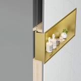 WANDEINBAU-BADEZIMMERREGAL LED 30x45 brush gold