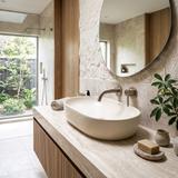 Countertop washbasin Rea Focus Creme