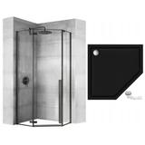 Cabina de ducha Rea DIAMOND BLACK MAT 90x90