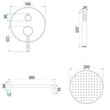Inbyggd duschset Rea Lungo Diamond Koppar + BOX