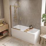 Badewannen-Duschwand Schiebetür REA Dario Brush Gold 120