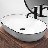 Aufsatzwaschbecken Rea CLEO white Black edge