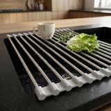 Roll-up dish drying rack for sink REA P12298A Grey