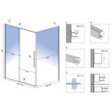 Shower enclosure SOLAR BLACK MAT 120x90