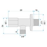 Ъглов вентил 02  1/2" x 3/8" Brush Copper