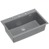 Granitspülbecken MARC 110 WORKSTATION Grey Metallic