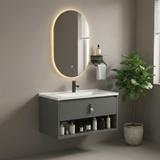 Badezimmermöbel-Set mit Waschbecken Toledo 80cm Grey