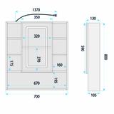 LED-Spiegelschrank Rea Luna 70x80cm