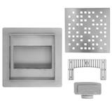 Scarico lineare REA DOTS 150x150 Nickel Brush