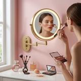 Mirror LED Glow Brush Gold