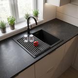 Diskbänk i stål med tillbehörsset 3 delar REA Leo 40 Black