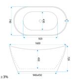 Freistehende Badewanne Rea Ferrano Slim 160