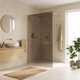 Tuš zaslon Rea Flexi Brown / Brush Gold 110