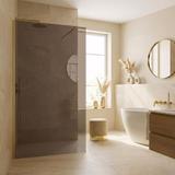 Tuš zaslon Rea Flexi Brown / Brush Gold 90