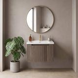 Bathroom vanity unit with sink Rea DB86-60L-1 Dark 60cm