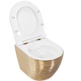 Klozetas pakabinamas Rea Carlo Flat Brush Gold